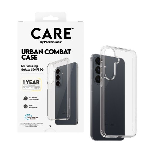 PanzerGlass CARE™ by ® Urban Combat Case Transparent Samsung Galaxy S26 FE 5G coque de protection pour téléphones portables Housse