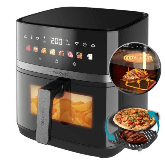 Cecotec Cecofry&Grill Duoheat 8000 Unique 8 L Autonome 2200 W Friteuse d'air chaud Noir