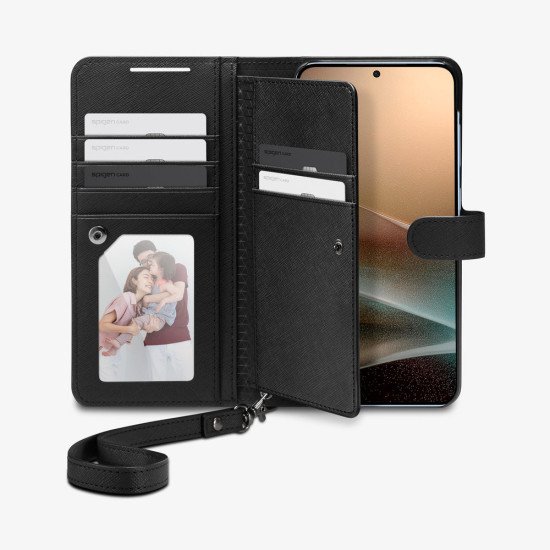 Spigen Wallet S coque de protection pour téléphones portables 17 cm (6.7") Étui avec portefeuille Noir Spigen Wallet S coque de protection pour téléphones portables 17 cm (6.7") Étui avec portefeuille Noir
