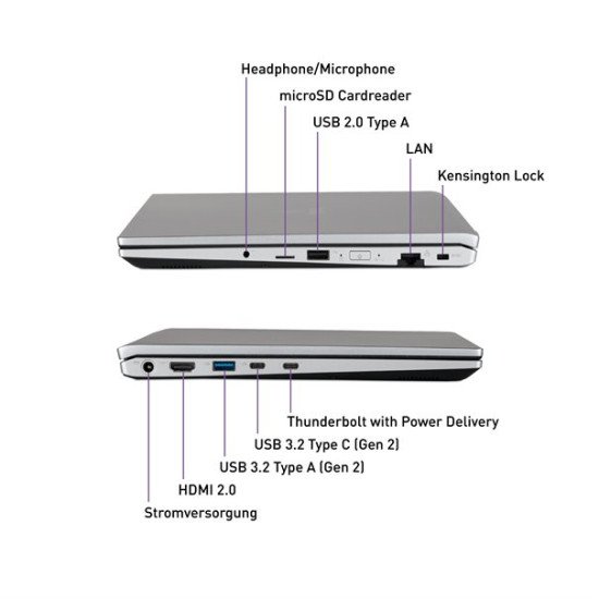 TERRA MOBILE 1551R i5-1335U Intel® Core™ i7 i7-1355U Ordinateur portable 39,6 cm (15.6") Full HD 16 Go DDR5-SDRAM 512 Go SSD Wi-Fi 6 (802.11ax) Windows 11 Pro Argent