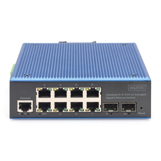 Digitus Commutateur industriel Gigabit Ethernet L2 Managed 8+2 ports