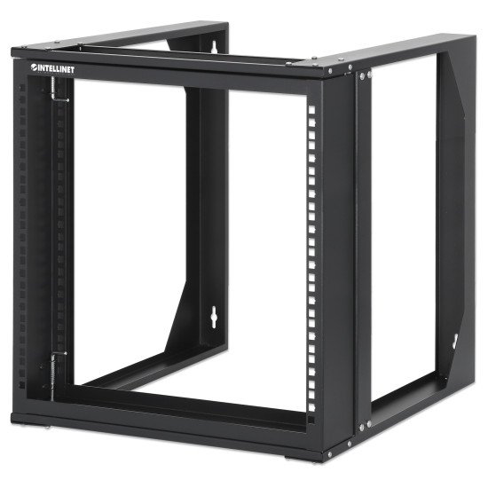 Intellinet Rack réseau mural ouvert 19", 9U, cadre pivotant frontal, montage 2 montants, profondeur 450 mm, livré à plat, noir RAL 9004