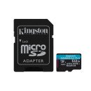 Kingston Technology Carte microSDXC Canvas Go Plus Gen4 200 Mo/s A2 U3 V30 512 Go + adaptateur