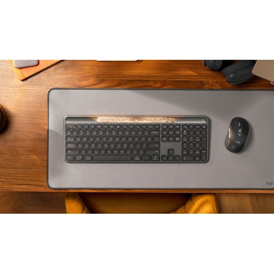 Logitech Signature Slim Solar+ K980 clavier Universel RF sans fil + Bluetooth AZERTY Belge Graphite