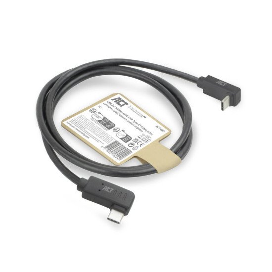 ACT Câble USB 3.0 10 Gbit/s 60 W USB Type-C (coudé vers la gauche/droite) vers USB Type-C (coudé vers le haut/bas), 1 mètre