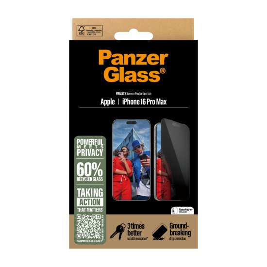 PanzerGlass ® Privacy Screen Protector iPhone 16 Pro Max | Ultra-Wide Fit Protection d'écran transparent Apple 1 pièce(s) PanzerGlass ® Privacy Screen Protector iPhone 16 Pro Max | Ultra-Wide Fit Protection d'écran transparent Apple 1 pièce(s)