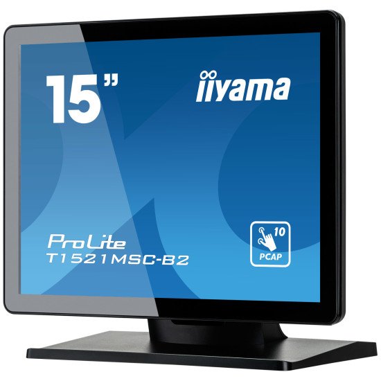 iiyama ProLite T1521MSC-B2 écran PC 38,1 cm (15") 1024 x 768 pixels XGA LED Écran tactile Dessus de table Noir