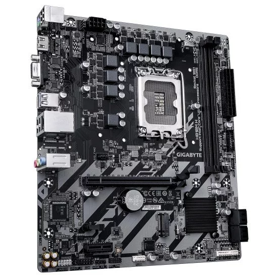 GIGABYTE H810M H Carte mère - Processeurs Intel Core Ultra (Série 2), VRM 4+1+2 phases, jusqu'à 6400 MHz DDR5, 1xPCIe 4.0 M.2, LAN 1GbE, USB 3.2 Gen 1 GIGABYTE H810M H Carte mère - Processeurs Intel Core Ultra (Série 2), VRM 4+1+2 phases, jusqu'à 6400 MHz DDR5, 1xPCIe 4.0 M.2, LAN 1GbE, USB 3.2 Gen 1