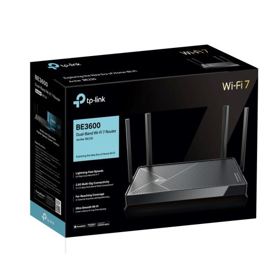 TP-Link Archer BE3600 routeur sans fil 2.5 Gigabit Ethernet Bi-bande (2,4 GHz / 5 GHz) Noir