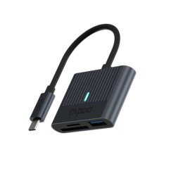 Rapoo UCR-3001 lecteur de carte mémoire USB 3.2 Gen 1 (3.1 Gen 1) Type-C Noir Rapoo UCR-3001 lecteur de carte mémoire USB 3.2 Gen 1 (3.1 Gen 1) Type-C Noir
