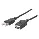 Manhattan Rallonge USB-A vers USB-A, 1,8 m, mâle vers femelle, 480 Mbit/s (USB 2.0), noir, garantie à vie, équivalent à USBEXTAA6BK