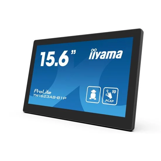 iiyama TW1623AS-B1P affichage de messages Écran plat interactif 39,6 cm (15.6") Wifi 450 cd/m² Double Full HD Noir Écran tactile Intégré dans le processeur Android 24/7 iiyama TW1623AS-B1P affichage de messages Écran plat interactif 39,6 cm (15.6") Wifi 450 cd/m² Double Full HD Noir Écran tactile Intégré dans le processeur Android 24/7