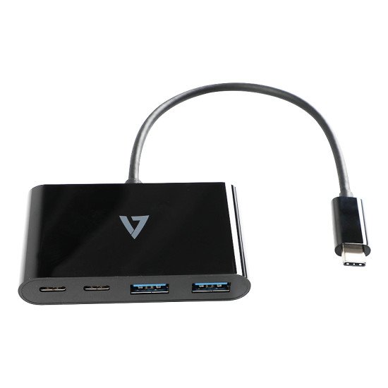 V7 USB-C mâle vers USB-A femelle x 2, hub USB-C femelle USB 3.2 Gen1 5 Gbit/s x 2 noir