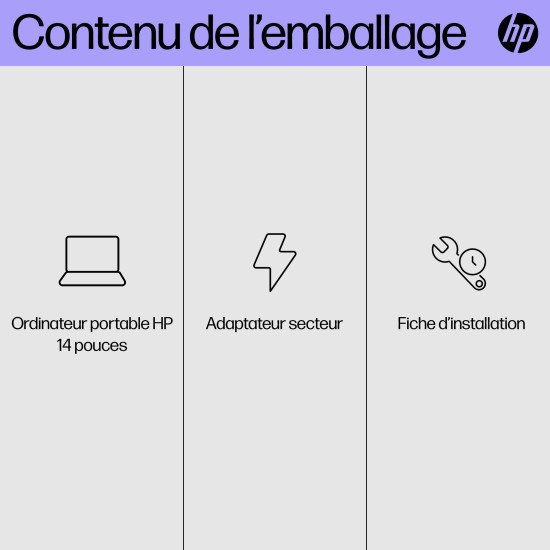 HP 14-ep0752nb Intel® Core™ i5 i5-1334U Ordinateur portable 35,6 cm (14") Full HD 8 Go DDR4-SDRAM 512 Go SSD Wi-Fi 6 (802.11ax) Windows 11 Home Argent