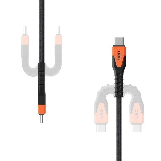 Urban Armor Gear Kevlar câble USB USB 2.0 1,5 m USB C 0,48 Gbit/s 140 W Noir, Orange