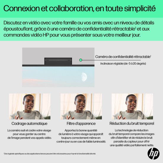 HP 24-cr0060nb AMD Ryzen™ 5 7520U 60,5 cm (23.8") 1920 x 1080 pixels PC All-in-One 16 Go LPDDR5-SDRAM 512 Go SSD Windows 11 Home Wi-Fi 6 (802.11ax) Noir