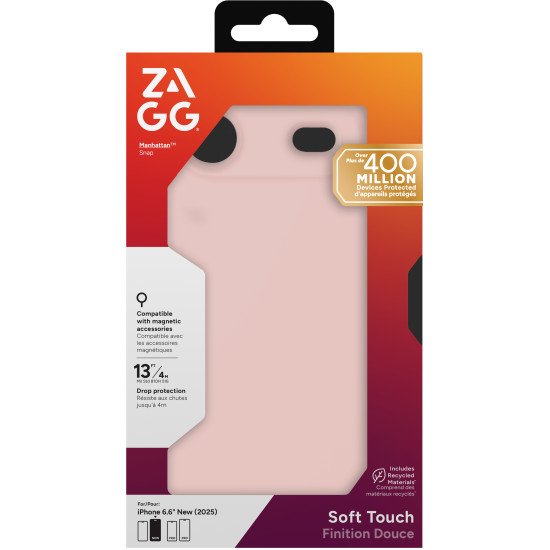 ZAGG Manhattan Snap coque de protection pour téléphones portables 16,5 cm (6.5") Housse Rose ZAGG Manhattan Snap coque de protection pour téléphones portables 16,5 cm (6.5") Housse Rose