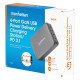 Manhattan Station de charge GaN USB Power Delivery à 4 ports, 240 W / PD 3.1, 4 ports USB-C PD jusqu'à 140 W par port, puissance totale de 240 W, noir