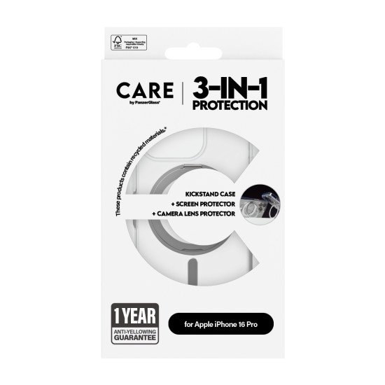 PanzerGlass CARE by ® Feature 3-in-1 Ceramic Bundle iPhone 16 Pro Protection d'écran transparent Apple 1 pièce(s) PanzerGlass CARE by ® Feature 3-in-1 Ceramic Bundle iPhone 16 Pro Protection d'écran transparent Apple 1 pièce(s)