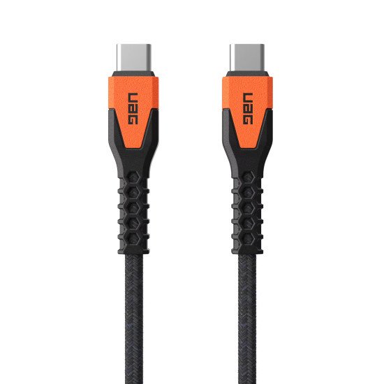 Urban Armor Gear Kevlar câble USB USB 2.0 1,5 m USB C 0,48 Gbit/s 140 W Noir, Orange