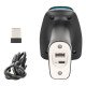 Manhattan Scanner code-barres 2D sans fil, profondeur de lecture 250 mm, portée effective jusqu'à 80 m (ligne de vue), lumière ambiante max. 100 000 lux, noir, câble de charge USB-A vers USB-C (1 m) inclus, garantie 3 ans