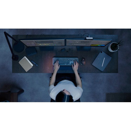 Logitech MX Keys S Combo clavier Souris incluse Bureau RF sans fil + Bluetooth Danois, Finlandais, Norvégien, Suédois Graphite