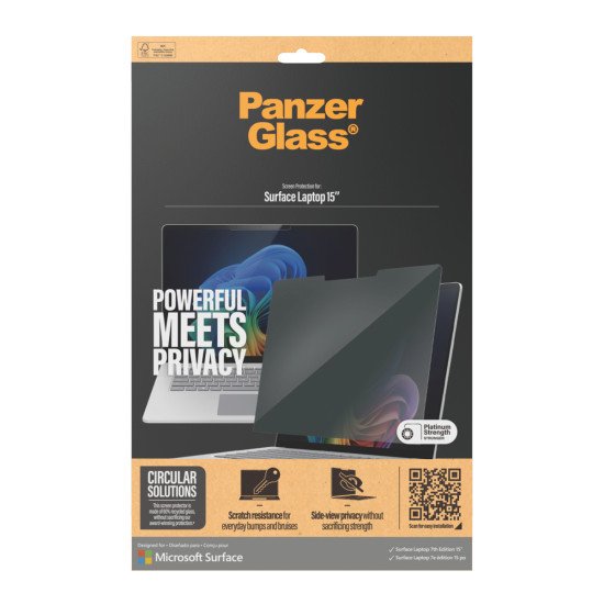 PanzerGlass ® Privacy Screen Protector Microsoft Surface Laptop 7th Edition | 8th Edition | 15'' | Ultra-Wide Fit Protection d'écran transparent 1 pièce(s)