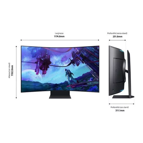 Samsung Odyssey S55CG970NU écran PC 139,7 cm (55") 3840 x 2160 pixels 4K Ultra HD LED Noir Samsung Odyssey S55CG970NU écran PC 139,7 cm (55") 3840 x 2160 pixels 4K Ultra HD LED Noir