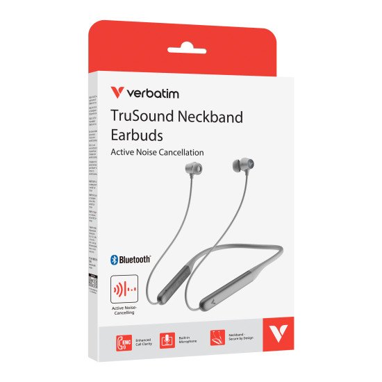Verbatim TruSound ANC Casque Sans fil Minerve Musique/Quotidien Bluetooth Gris