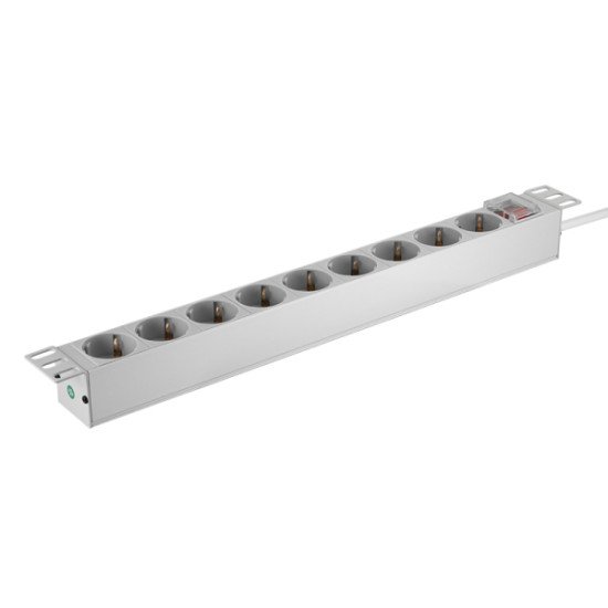 LogiLink PDU9C04 protection surtension Gris clair 9 sortie(s) CA 230 V 2 m