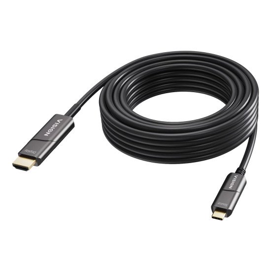 Vision TC 15MUSBCHDMI+/BL câble vidéo et adaptateur 15 m USB Type-C HDMI Type A (Standard) Noir