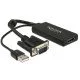 DeLOCK 0.25m VGA+USB2.0-A/HDMI 0,25 m VGA (D-Sub) + USB Noir DeLOCK 0.25m VGA+USB2.0-A/HDMI 0,25 m VGA (D-Sub) + USB Noir