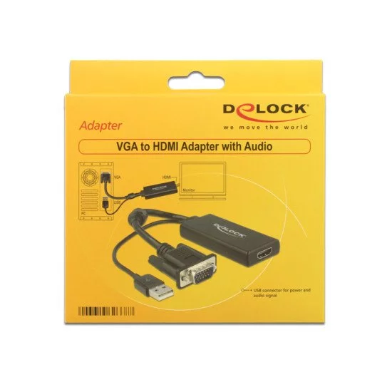 DeLOCK 0.25m VGA+USB2.0-A/HDMI 0,25 m VGA (D-Sub) + USB Noir DeLOCK 0.25m VGA+USB2.0-A/HDMI 0,25 m VGA (D-Sub) + USB Noir