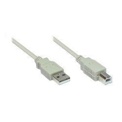 Alcasa 2510-2OF câble USB 1,8 m USB 2.0 USB A USB B Gris