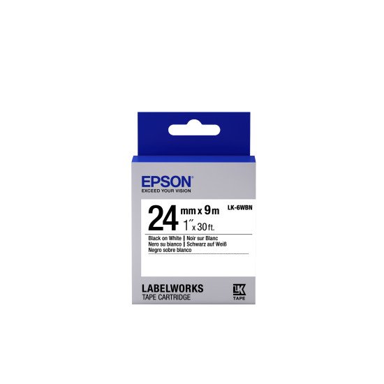 Epson LK-6WBN - Standard - Noir sur Blanc - 24mmx9m Epson LK-6WBN - Standard - Noir sur Blanc - 24mmx9m
