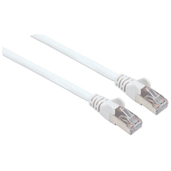 Intellinet Câble patch réseau, Cat6, 20 m, blanc, cuivre, S/FTP, LSOH/LSZH, PVC, RJ45, contacts plaqués or, anti-accroc, avec manchon, garantie à vie