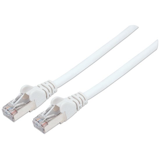 Intellinet Câble patch réseau, Cat6, 20 m, blanc, cuivre, S/FTP, LSOH/LSZH, PVC, RJ45, contacts plaqués or, anti-accroc, avec manchon, garantie à vie