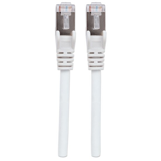 Intellinet Câble patch réseau, Cat6, 20 m, blanc, cuivre, S/FTP, LSOH/LSZH, PVC, RJ45, contacts plaqués or, anti-accroc, avec manchon, garantie à vie