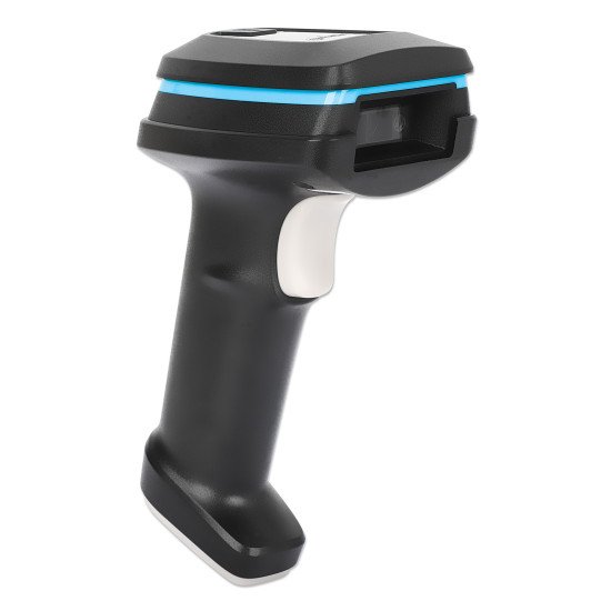 Manhattan Scanner de codes-barres LED 2D longue portée, USB, profondeur de lecture 450 mm, luminosité ambiante max. 100 000 lux, compatible codes 1D et 2D, câble RJ45 vers USB-A 1,8 m, noir, garantie 3 ans