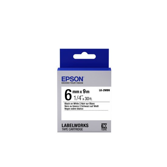 Epson LK-2WBN - Standard - Noir sur Blanc - 6mmx9m