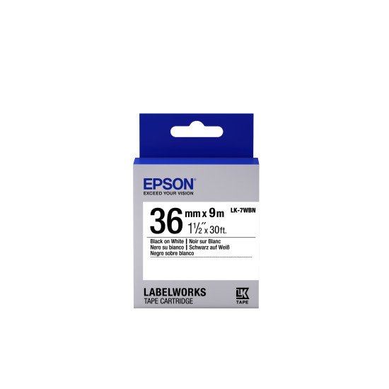 Epson LK-7WBN - Standard - Noir sur Blanc - 36mmx9m
