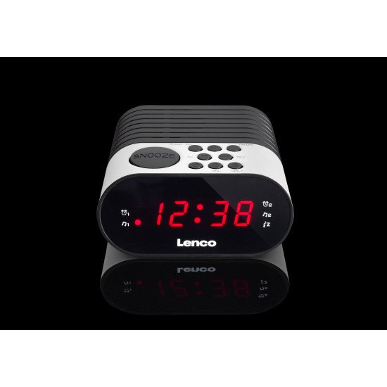 Lenco CR-07 Horloge Noir, Blanc