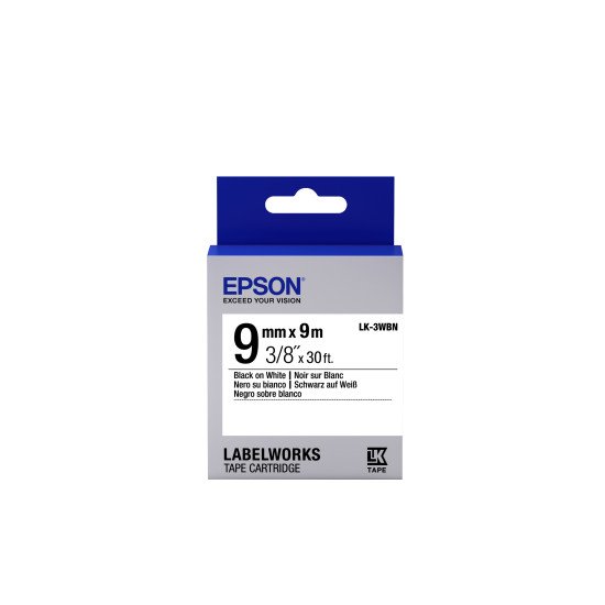 Epson LK-3WBN - Standard - Noir sur Blanc - 9mmx9m