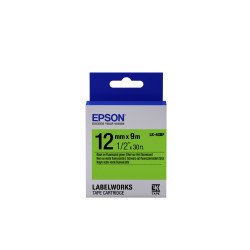 Epson LK-4GBF - Fluorescent - Noir sur Vert - 12mmx9m