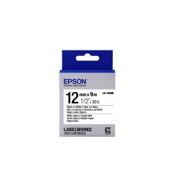 Epson LK-4WBB - Papier Mat - Noir sur Blanc - 12mmx9m