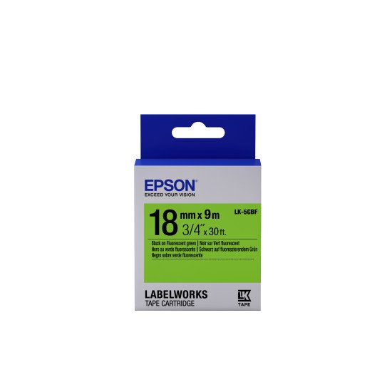 Epson LK-5GBF - Fluorescent - Noir sur Vert - 18mmx9m