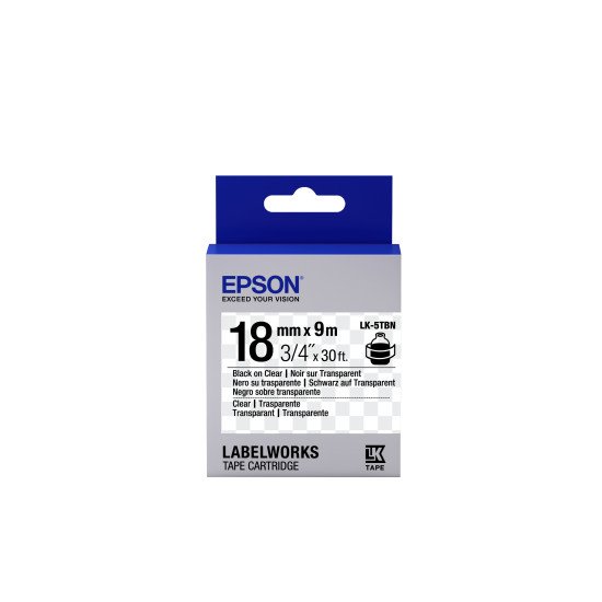 Epson LK-5TBN - Transparent - Noir sur Transparent - 18mmx9m