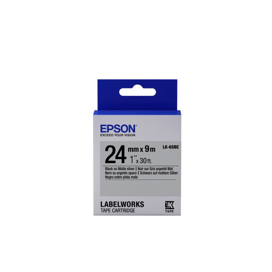 Epson LK-6SBE - Mat - Noir sur Argent Mat - 24mmx9m