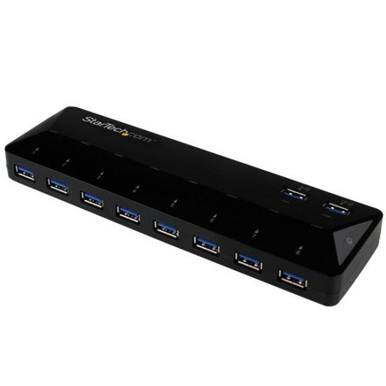 StarTech.com Hub USB 3.0 à 10 ports avec ports de charge et synchronisation - 2x 1,5 A