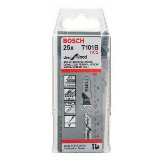 Bosch 2 608 633 622 Lame de scie sauteuse, à chantourner et sabre Lames de scie sauteuse Acier fin au carbone 25 pièce(s)